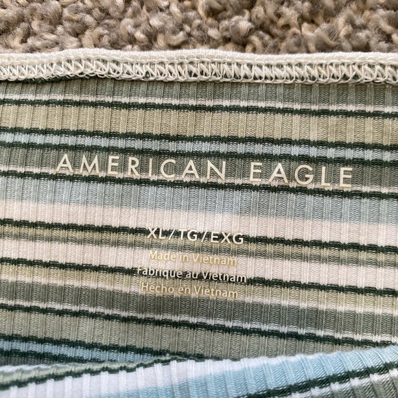 American‎ Eagle Outfitters Women's Green and White Crop Tank Top Size XL - Picture 3 of 8